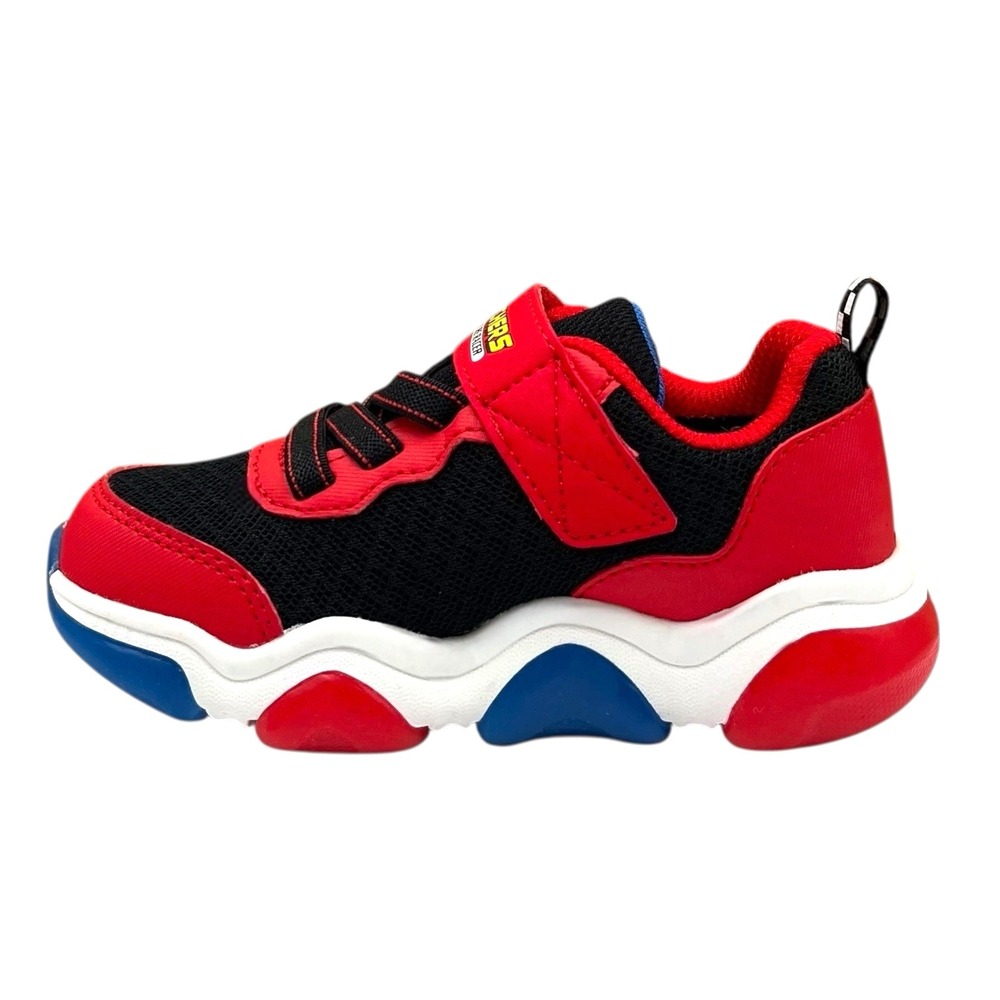 Skechers Toddler Boys Light-up Athletic Shoes Size 10 Slip-on Sneakers Black Red - Picture 7 of 12